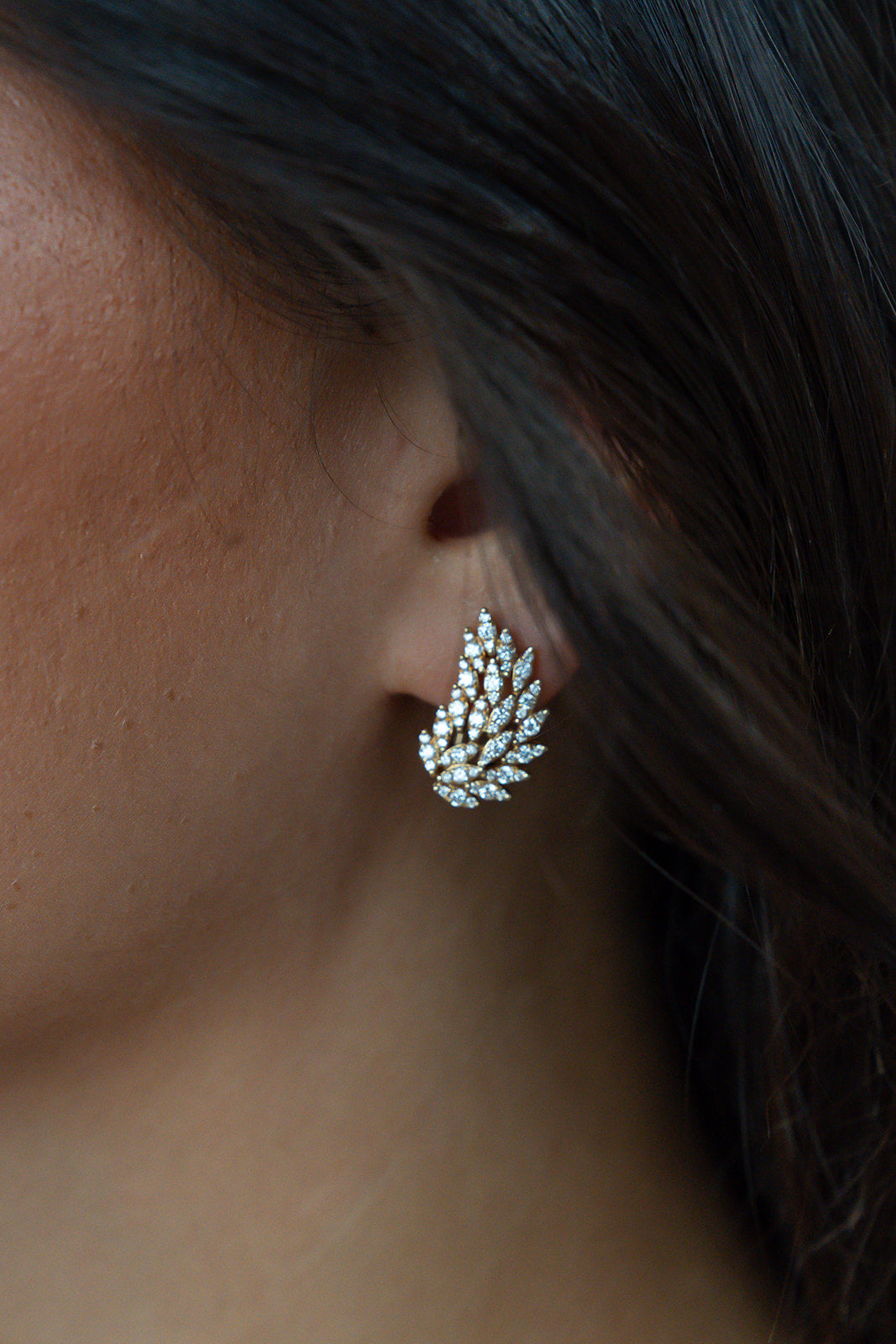 Diamond Angel Wing Earrings