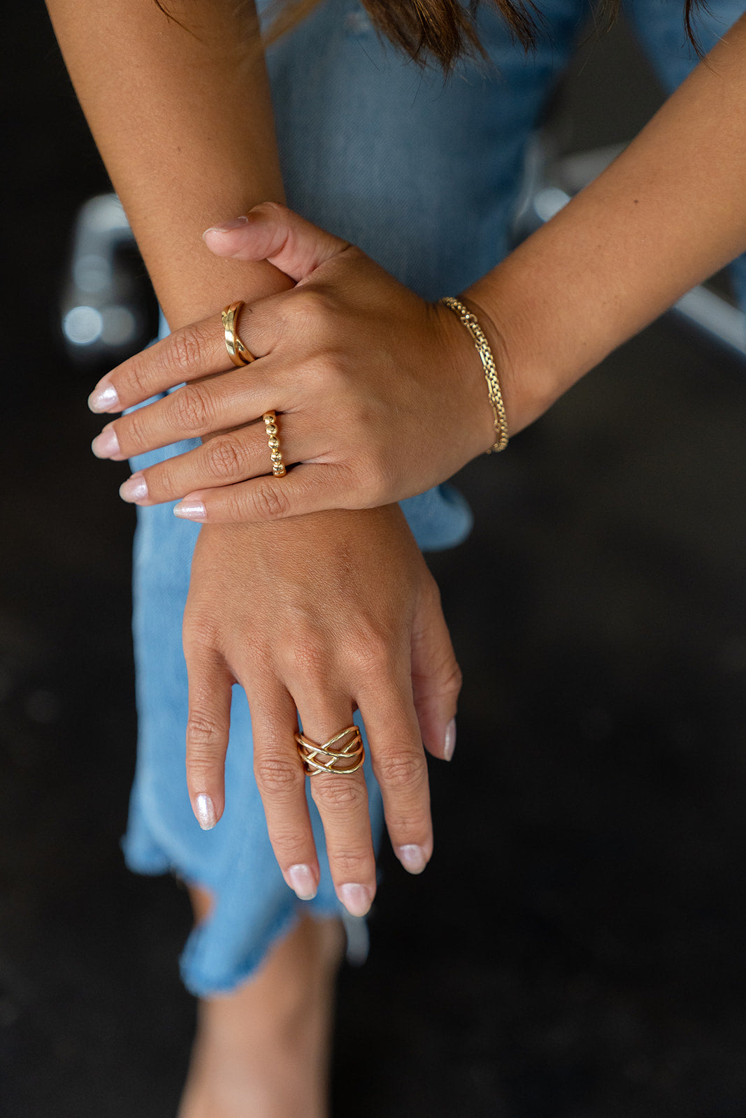 Gold Criss-Cross Ring