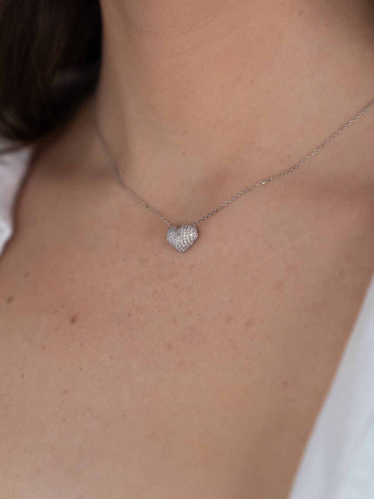 Pave Diamond Heart Necklace