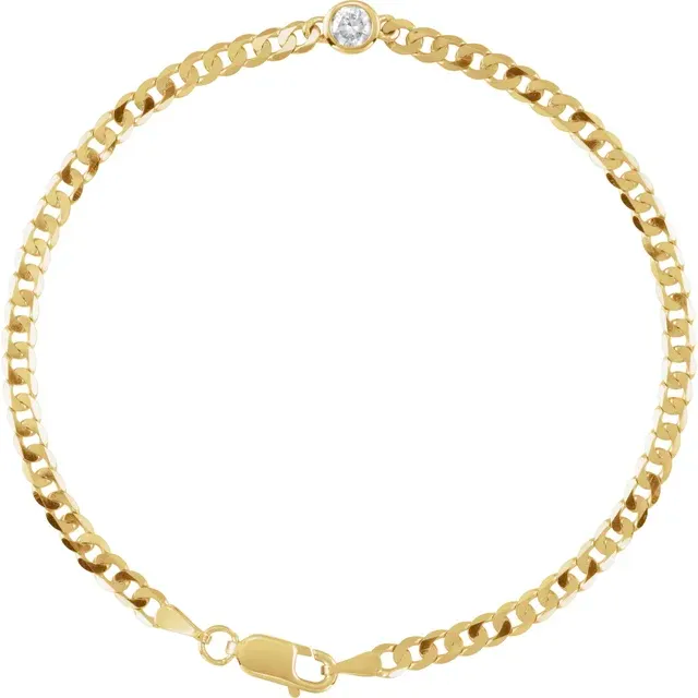 Cuban Link Solitaire Diamond Bracelet