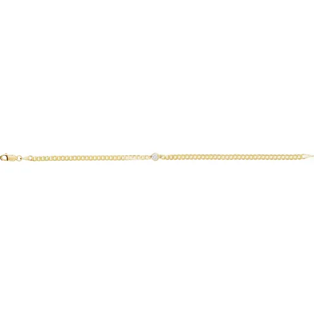 Cuban Link Solitaire Diamond Bracelet