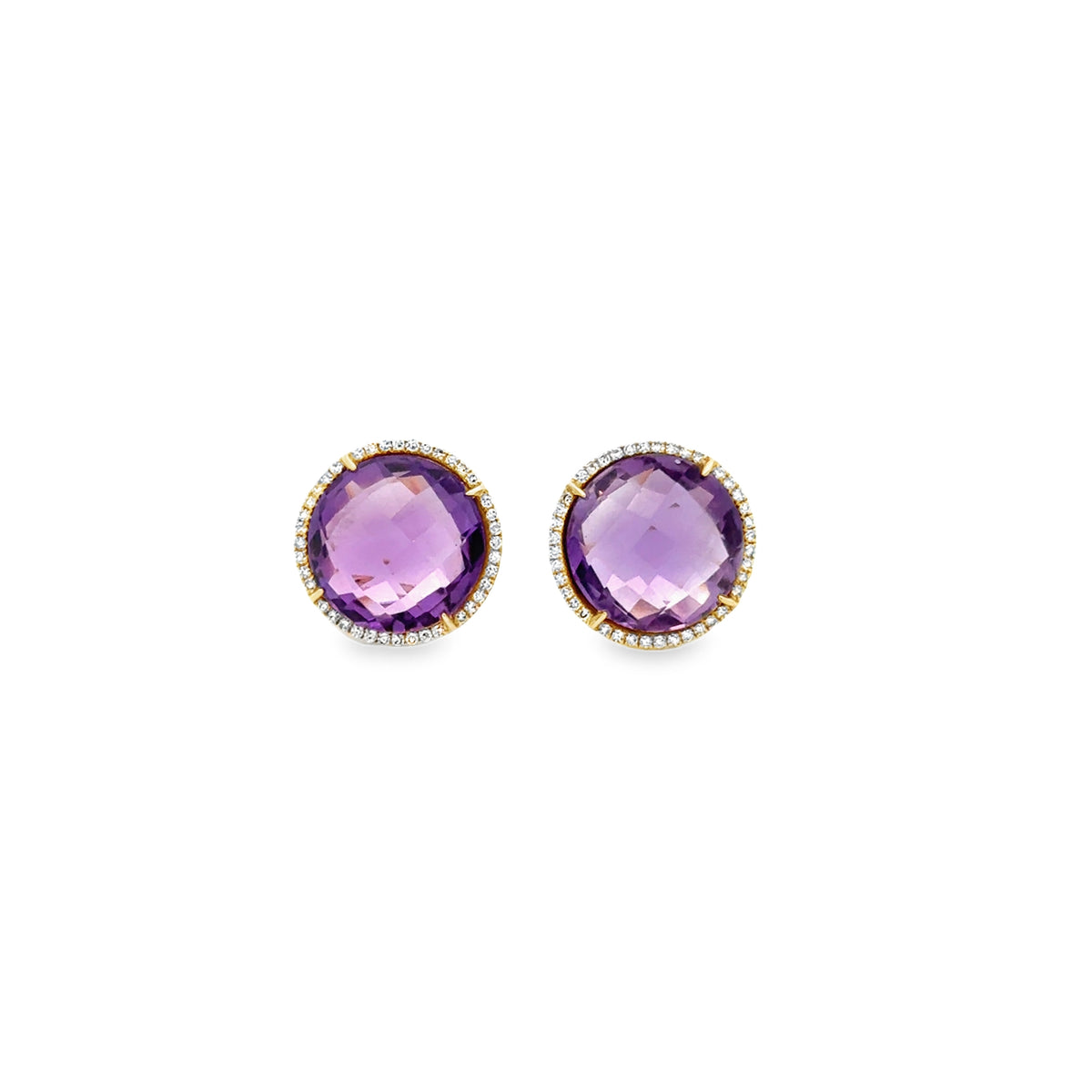 Signature - Amethyst and Diamond Studs