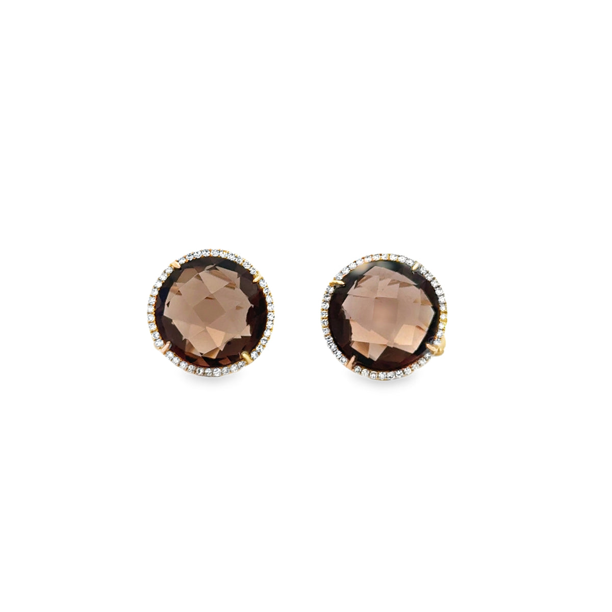 Signature - Chocolate Quartz and Diamond Studs