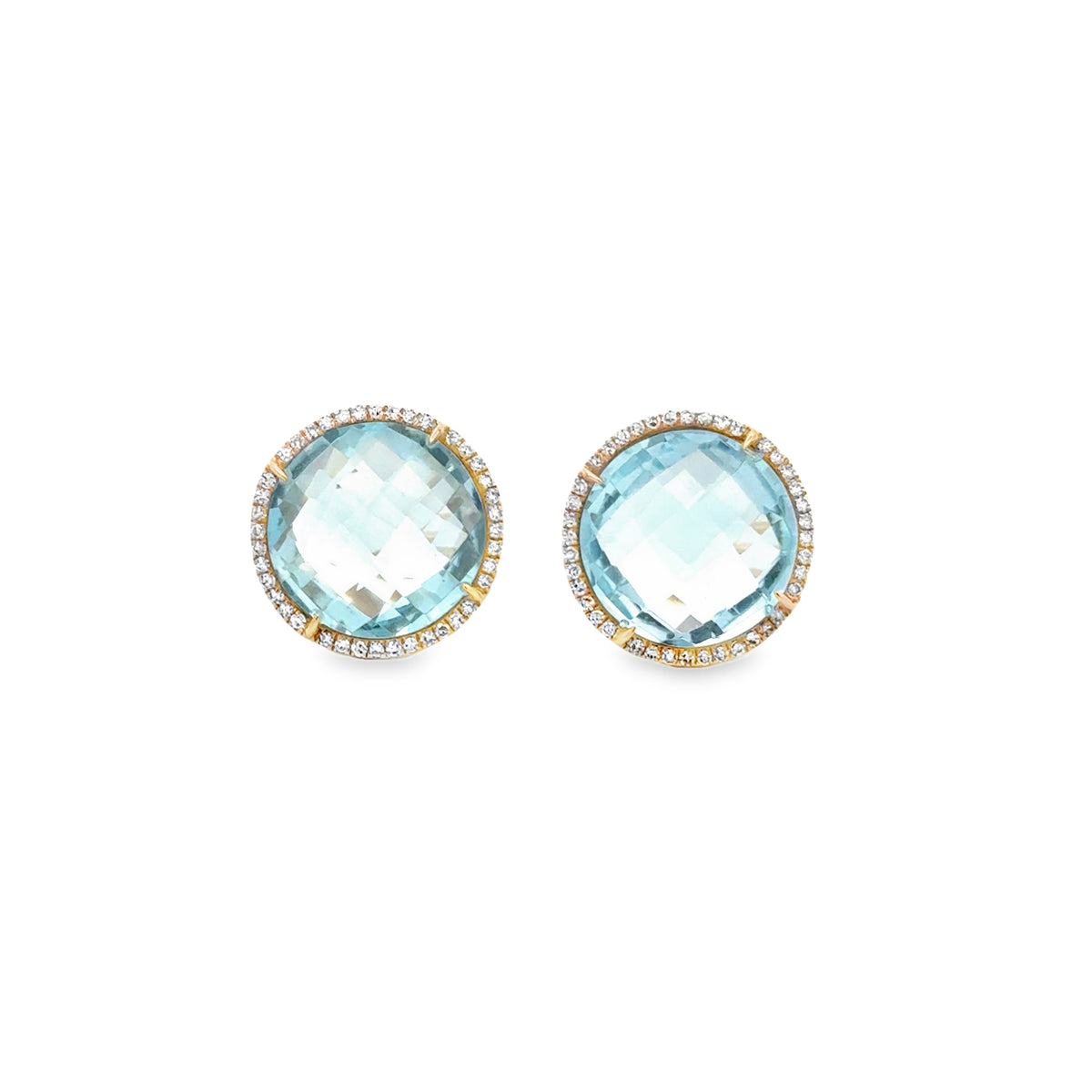 Signature - Blue Topaz and Diamond Studs