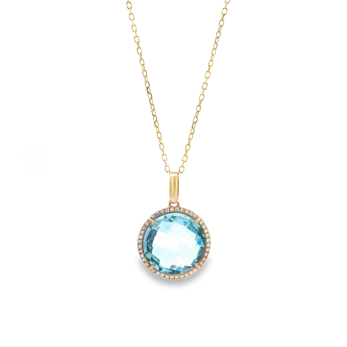 Signature - Blue Topaz and Diamond Necklace