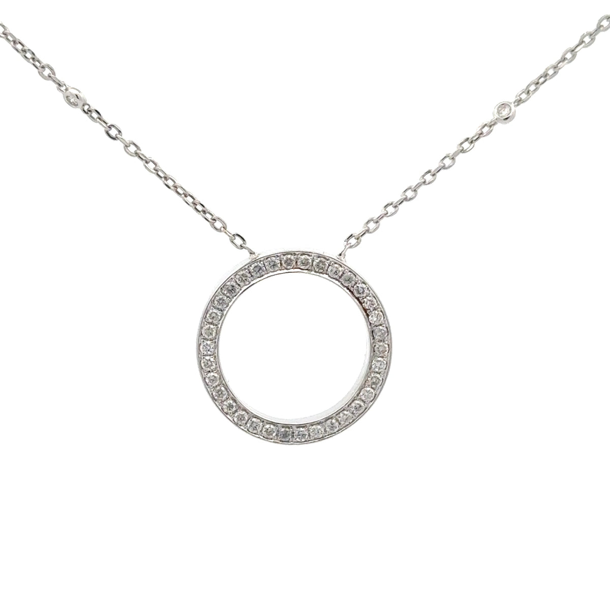 Large Diamond Circle Necklace