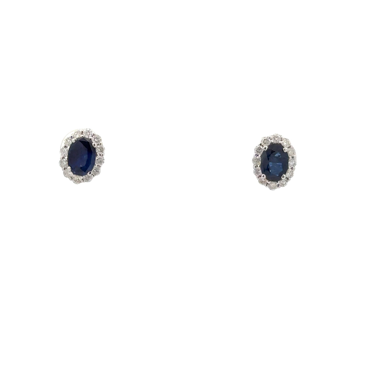 Diamond and Blue Sapphire Studs