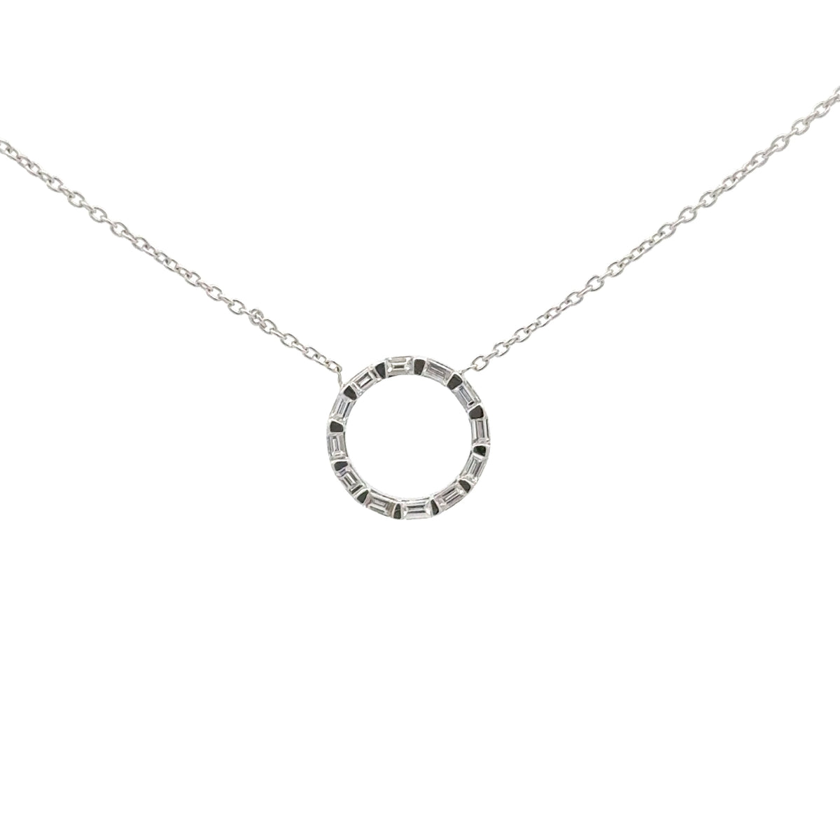 Baguette Diamond Circle Necklace