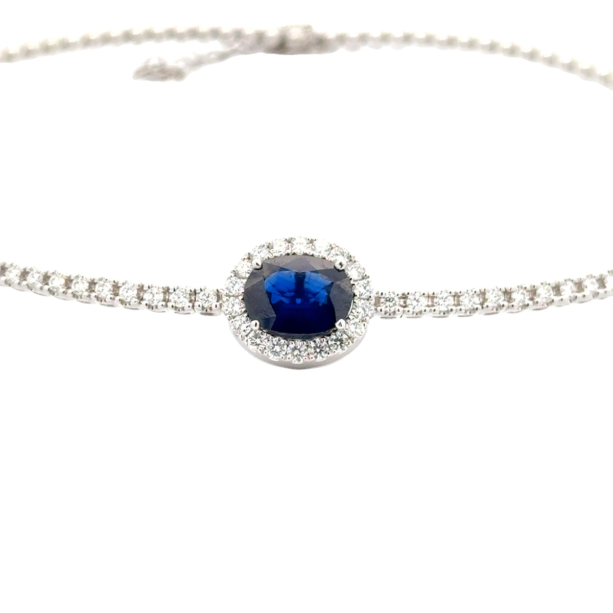 Diamond and Blue Sapphire Tennis Choker