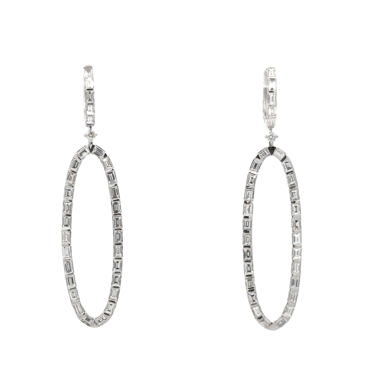 Long Drop Diamond Earrings