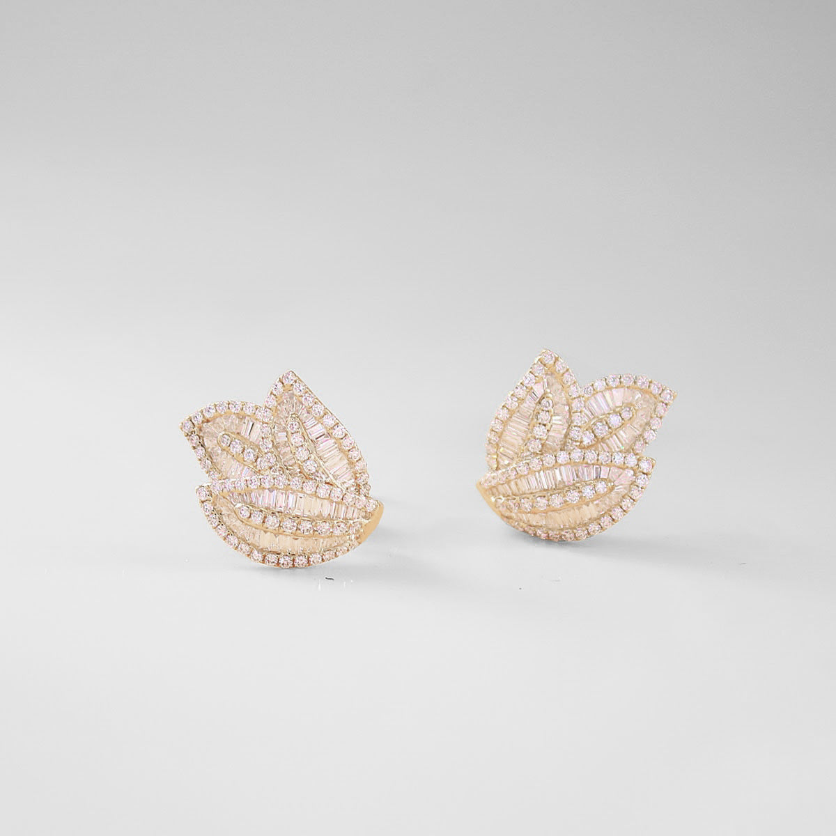 Triple Leaf Diamond Earrings