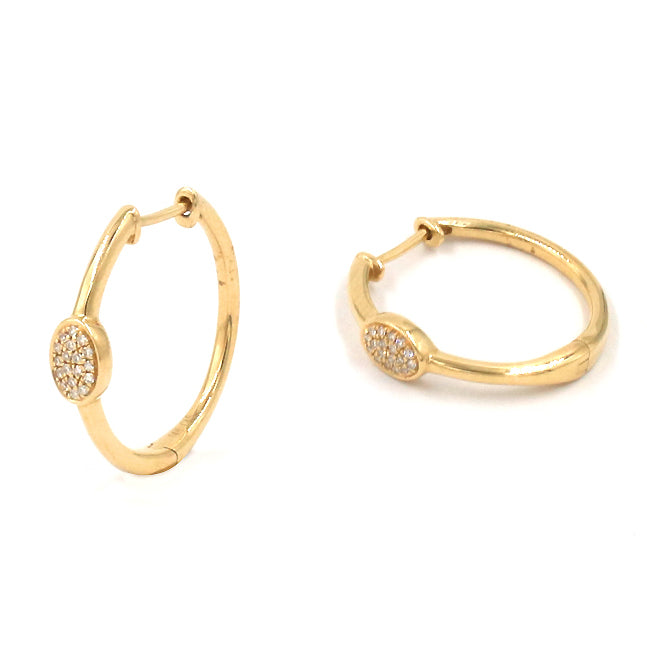 Pave Diamond Hoops