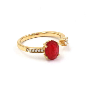 Signature - Ruby and Diamond Toi et Moi  Ring