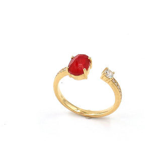 Signature - Ruby and Diamond Toi et Moi  Ring